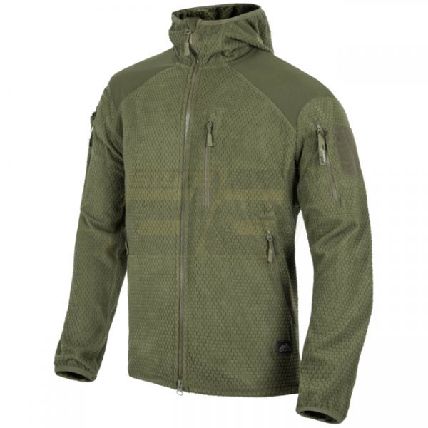 Helikon Alpha Hoodie Grid Fleece Jacket - Olive Green - 3XL