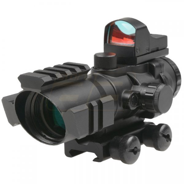 Theta Optics Rhino 4x32 Scope & Micro Red Dot Sight - Black