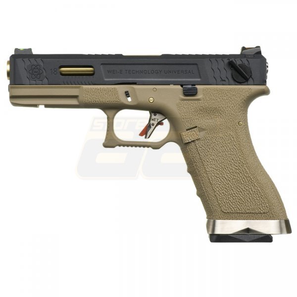 WE G18C T6 Gas Blow Back Pistol - Tan