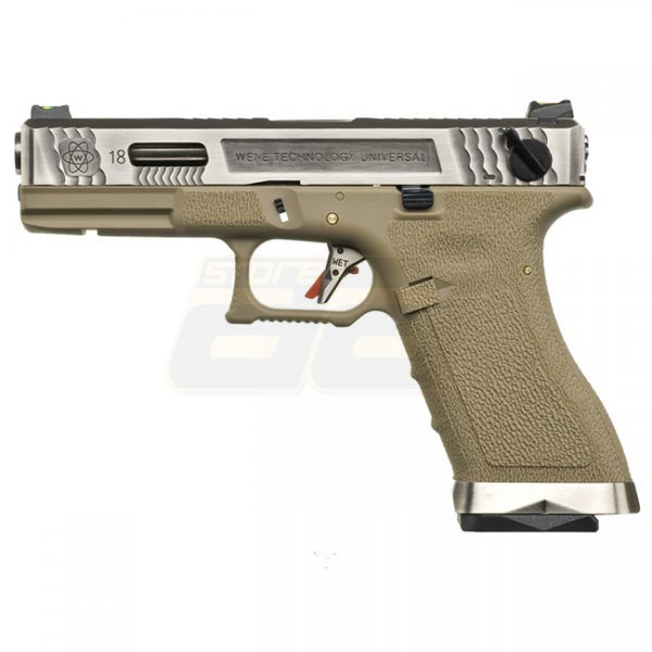 WE G18C T8 Gas Blow Back Pistol - Tan