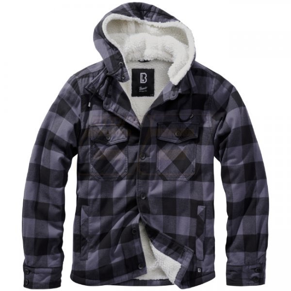 Brandit Lumberjacket Hooded - Black / Grey - 5XL