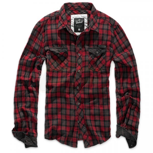 Brandit Checkshirt Duncan - Red / Brown - M