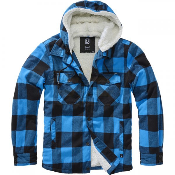 Brandit Lumberjacket Hooded - Black / Blue - M