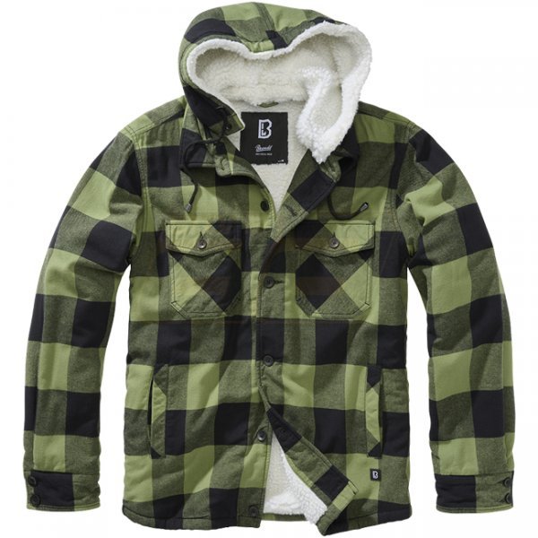 Brandit Lumberjacket Hooded - Black / Olive - S