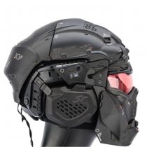 SRU Tactical Helmet Mask Set & Fast Helmet - Black