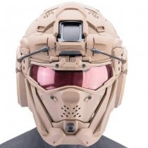 SRU Tactical Helmet Mask Set & Fast Helmet - Tan