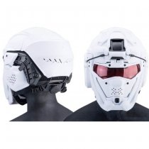 SRU Tactical Helmet Mask Set & Fast Helmet - White