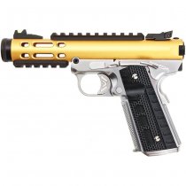 WE Galaxy 1911 Gas Blow Back Pistol Silver Frame - Gold