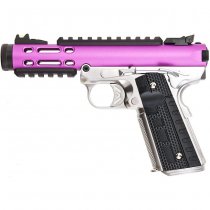 WE Galaxy 1911 Gas Blow Back Pistol Silver Frame - Purple