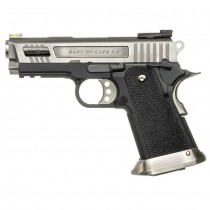 WE Hi-Capa 3.8 Velociraptor Gas Blowback Pistol - Silver