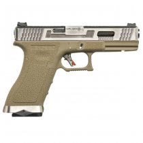 WE G18C T8 Gas Blow Back Pistol - Tan