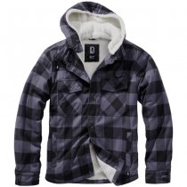 Brandit Lumberjacket Hooded - Black / Grey - XL