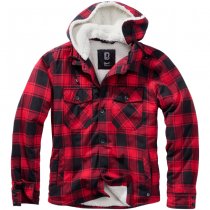 Brandit Lumberjacket Hooded - Red / Black - M