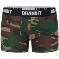 Brandit Boxershorts Logo 2-pack - Woodland / Dark Camo - L