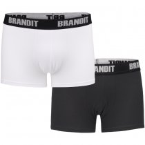 Brandit Boxershorts Logo 2-pack - White / Black - 2XL