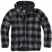 Brandit Teddyfleece Worker Jacket - Black / Grey - 2XL