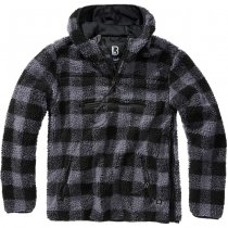 Brandit Teddyfleece Worker Pullover - Black / Grey - XL